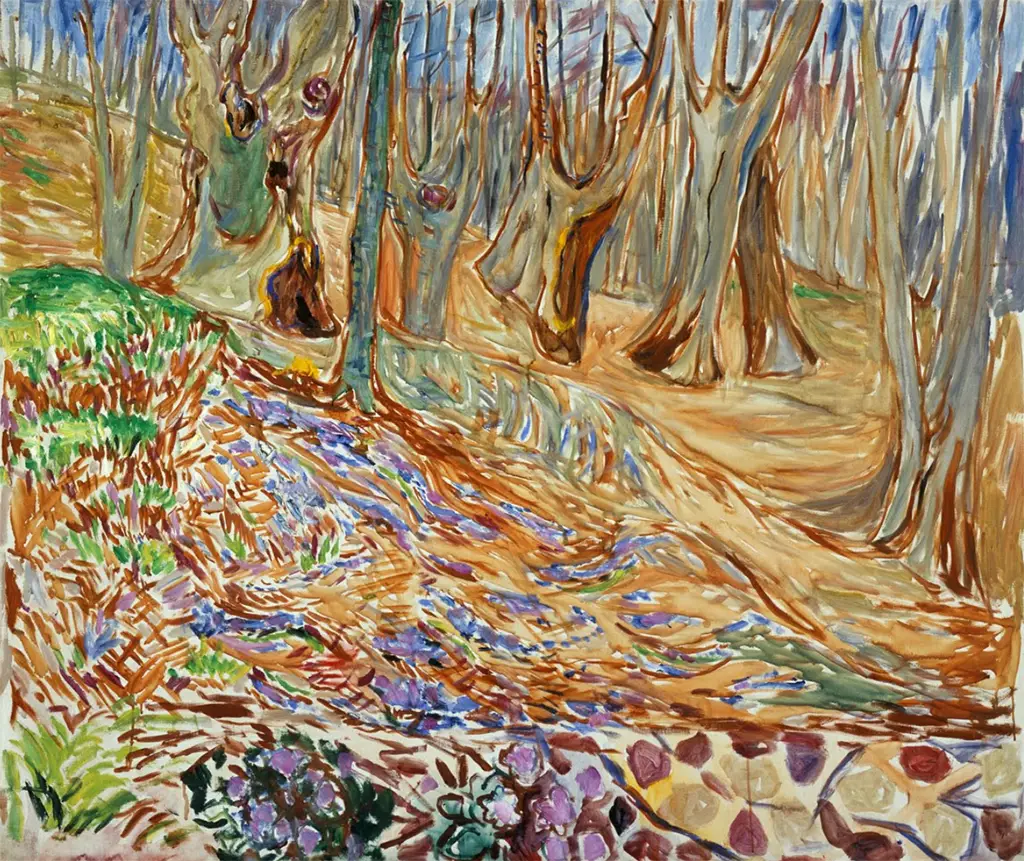 Elm Forest in Spring in Detail Edvard Munch